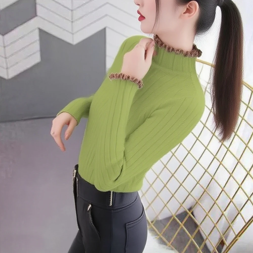 Women's Turtleneck Long Sleeve T Shirt Pullover Sweater White Black Yellow S-XL Screw Slim Stretch Tees Thread Knit Top Clothes
Women's Turtleneck Long Sleeve T Shirt Pullover Sweater White Black Yellow S-XL Screw Slim Stretch Tees Thread Knit Top Clothes