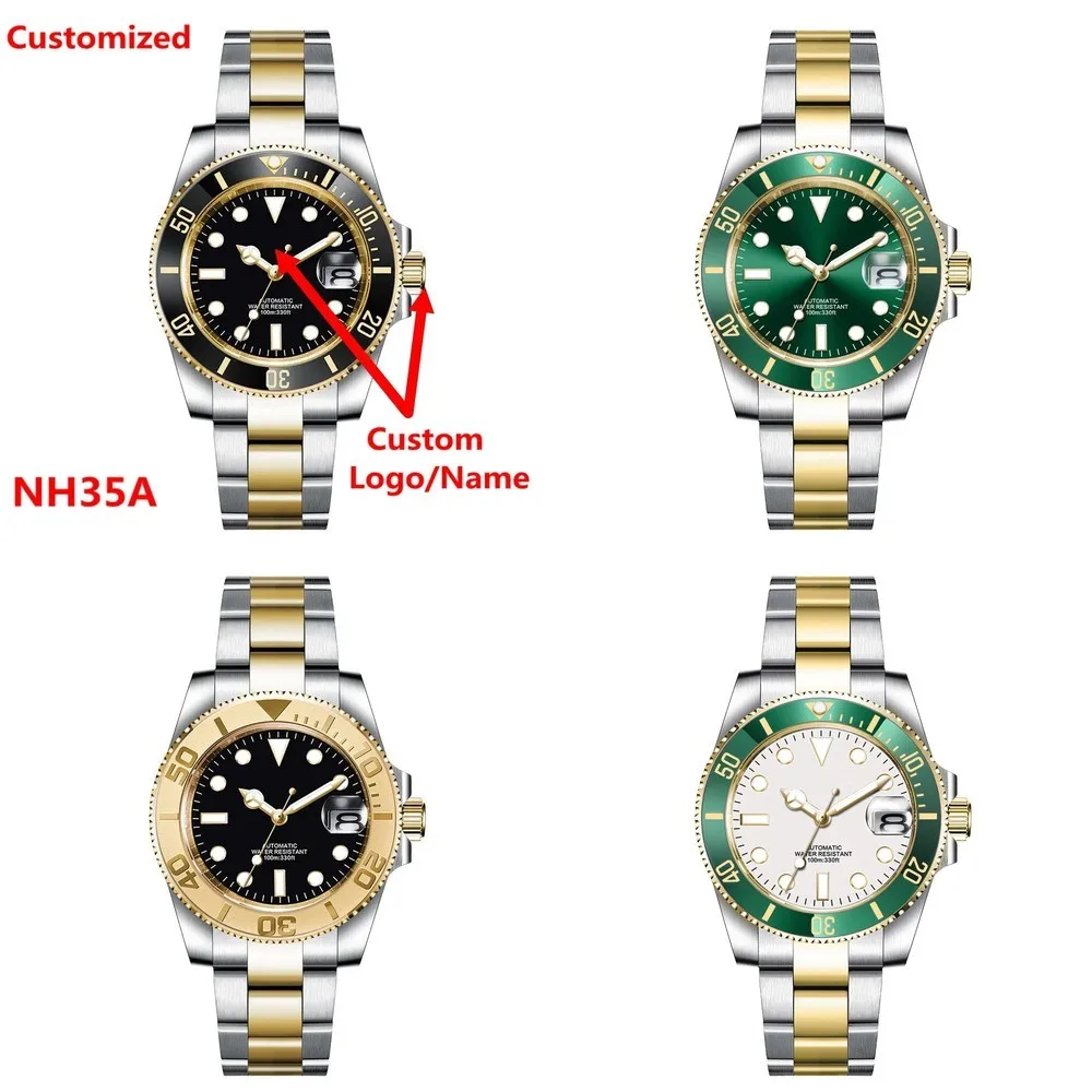 Moq 5 units wholesale price custom logo high quality luxury watch 40MM NH35 Automatic Diver Men Watch Two Tone
Moq 5 units wholesale price custom logo high quality luxury watch 40MM NH35 Automatic Diver Men Watch Two Tone