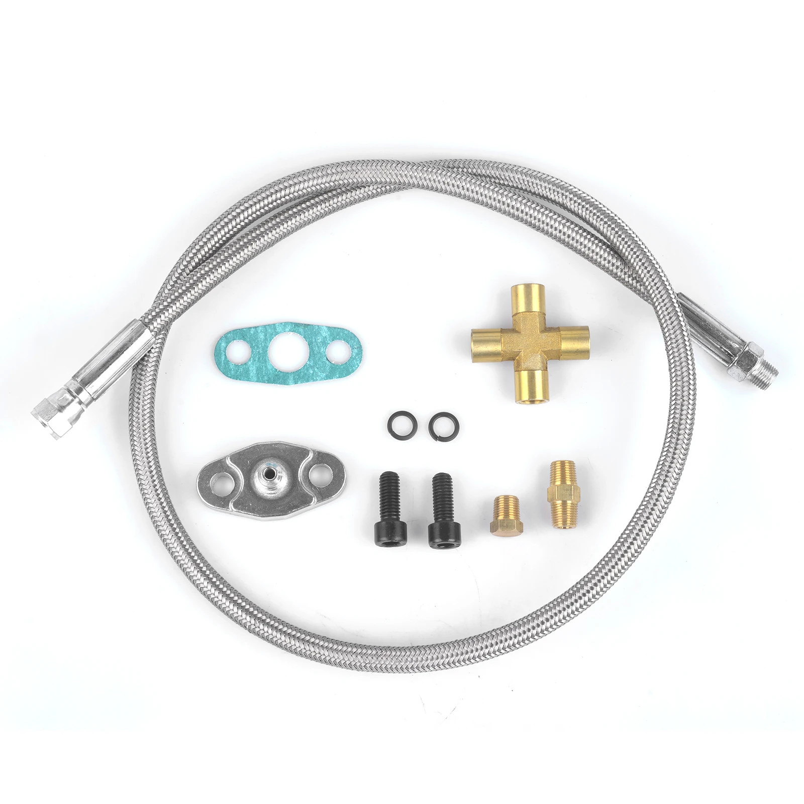 Automobile AN4 Turbo Oil Feed Line Kit GT32 GT40 GT42 GT4294 GT4202 R Return Oil Drain Kit 1/8 PNT 90 Degree 41"
Automobile AN4 Turbo Oil Feed Line Kit GT32 GT40 GT42 GT4294 GT4202 R Return Oil Drain Kit 1/8 PNT 90 Degree 41"