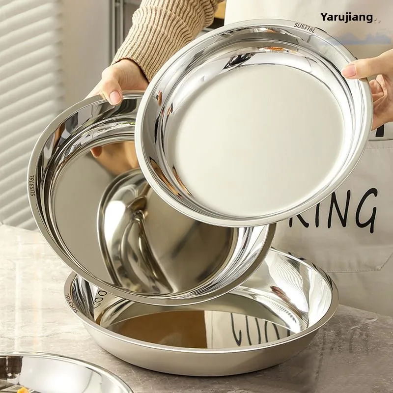 Stainless Steel round Dish Food Grade Thickened Flat Bottomed BBQ Cold Dish Small Plate for Home Use Ins Style Customizable
Stainless Steel round Dish Food Grade Thickened Flat Bottomed BBQ Cold Dish Small Plate for Home Use Ins Style Customizable
