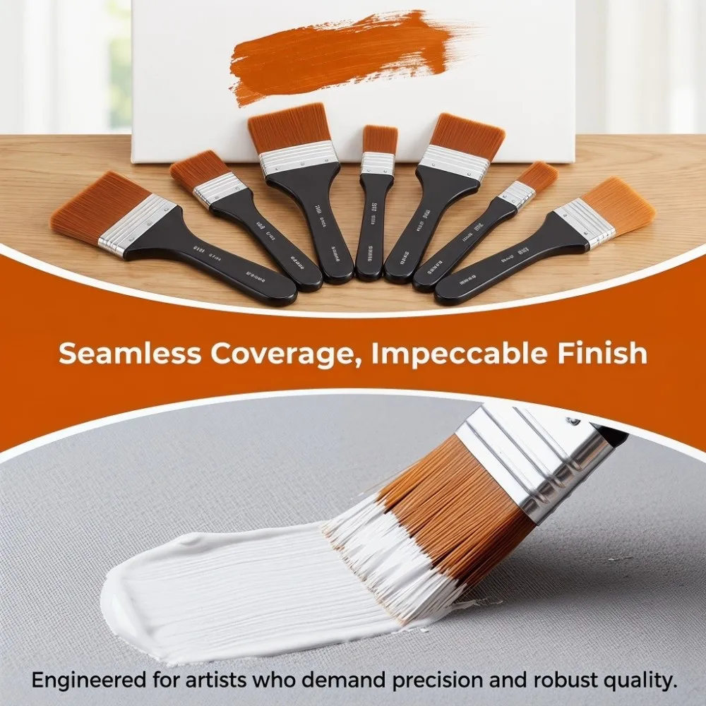 7PCS fine nylon filaments Nylon Paint Brushes wide flat brush head steady grip pole Multi-size Painting Flat Brushes
7PCS fine nylon filaments Nylon Paint Brushes wide flat brush head steady grip pole Multi-size Painting Flat Brushes