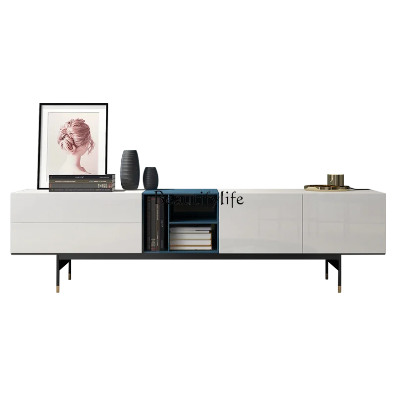 Minimalist light luxury TV cabinet Modern simple piano paint living room cabinet
Minimalist light luxury TV cabinet Modern simple piano paint living room cabinet