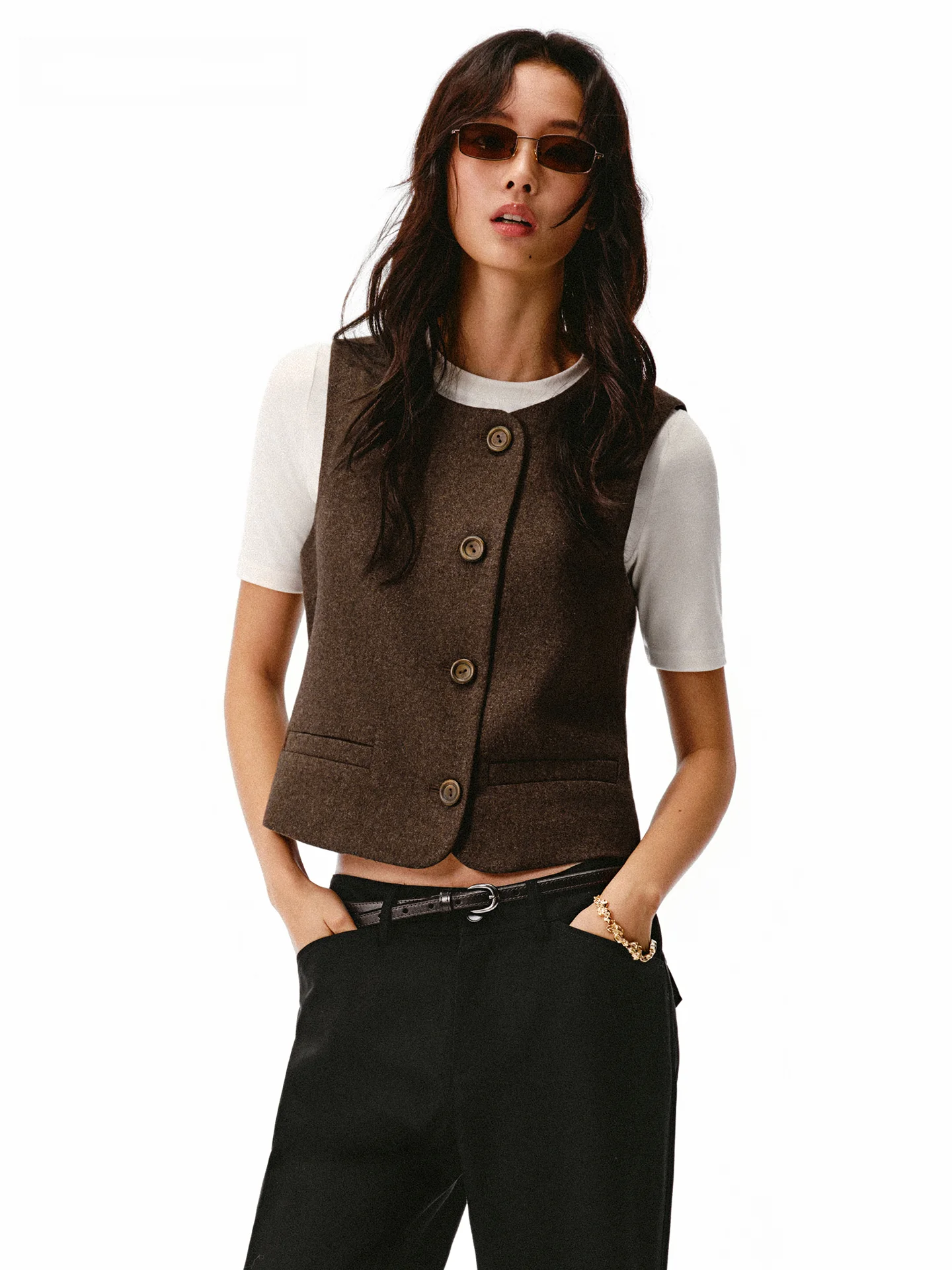 Asomesome ретро шерстяной жилет на пуговицах с застежкой на талии женский осенне-зимний внутренний многослойный облегающий шерстяной свитер топ
Asomesome ретро шерстяной жилет на пуговицах с застежкой на талии женский осенне-зимний внутренний многослойный облегающий шерстяной свитер топ