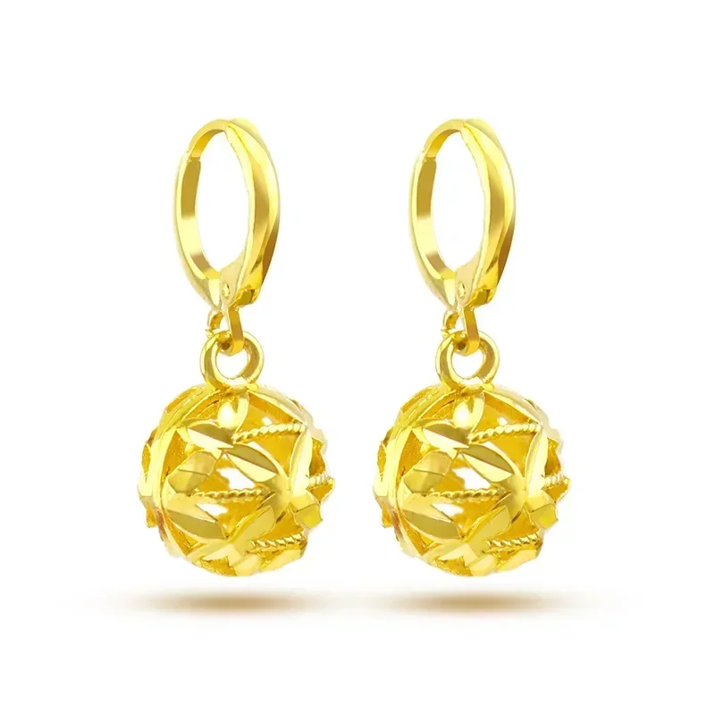 9999 Real Gold 24K Japanese and Korean Fashion Women's Hydrangea Earrings Real Gold Ethnic Style Hollow Flower Ball Earrings
9999 Real Gold 24K Japanese and Korean Fashion Women's Hydrangea Earrings Real Gold Ethnic Style Hollow Flower Ball Earrings
