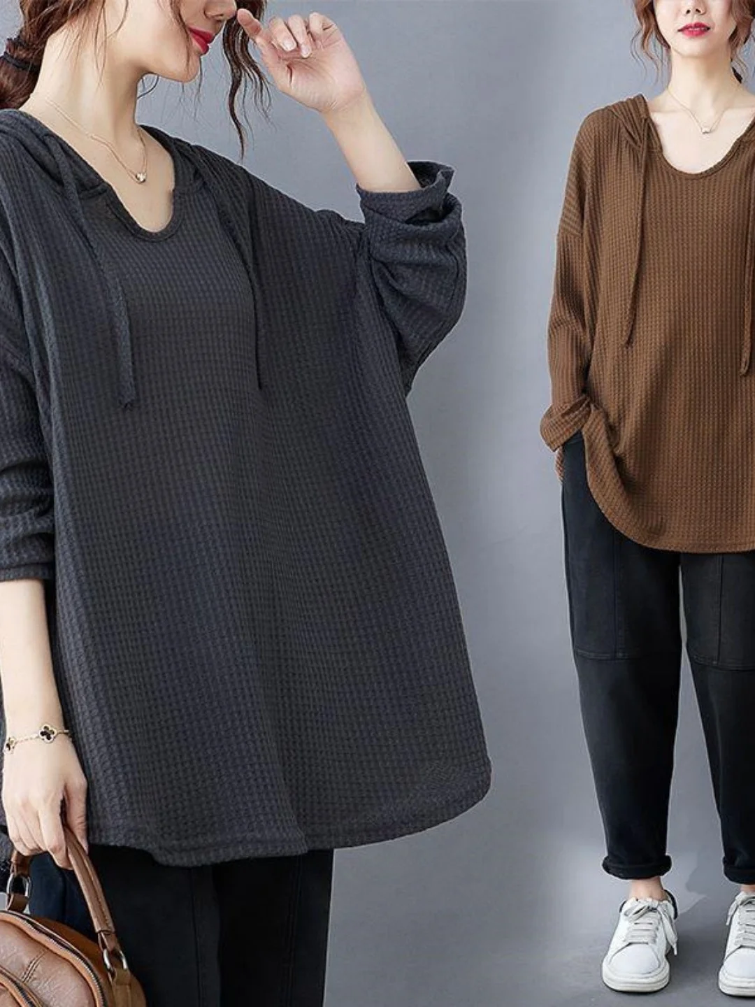 Свободная женская толстовка с длинными рукавами, повседневная, средней длины, осенне-зимняя, больших размеров, скрывающая живот, удобная, в уличном стиле
Свободная женская толстовка с длинными рукавами, повседневная, средней длины, осенне-зимняя, больших размеров, скрывающая живот, удобная, в уличном стиле