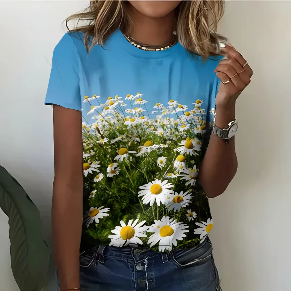 Women's 3D Printed Daisy Meadow Blue Pattern T-shirt Inspired By Nature Summer Fashionable Casual Short Sleeve
Women's 3D Printed Daisy Meadow Blue Pattern T-shirt Inspired By Nature Summer Fashionable Casual Short Sleeve