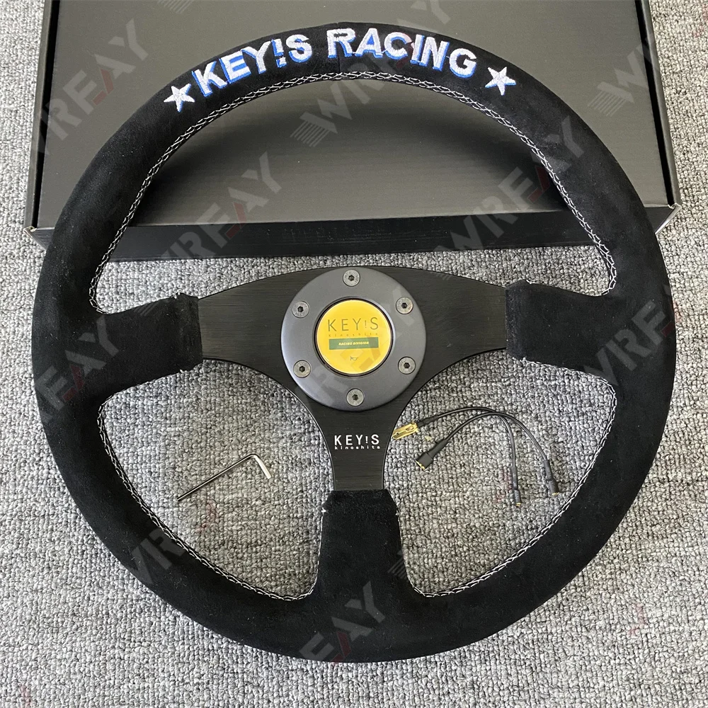 14inch 350mm KEY!S Racing Flat bracket Steering Wheel Suede Racing For Universal Game Simulated
14inch 350mm KEY!S Racing Flat bracket Steering Wheel Suede Racing For Universal Game Simulated