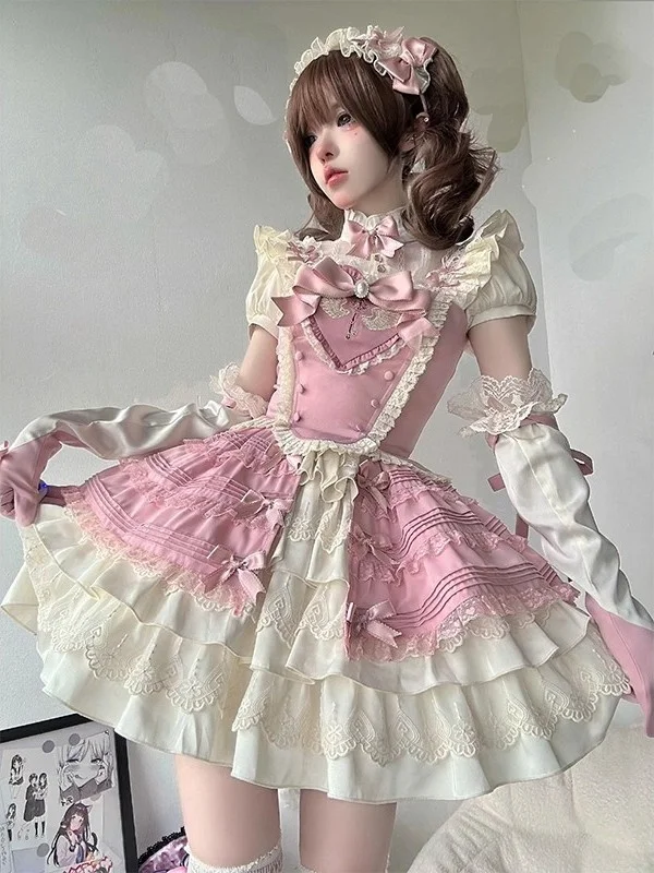 Pink Magic Girl Bralette Blouse Half Skirt Lolita Dress Set Sweet Princess Girl Skirt Hanfu Women's Clothing Summer 2025
Pink Magic Girl Bralette Blouse Half Skirt Lolita Dress Set Sweet Princess Girl Skirt Hanfu Women's Clothing Summer 2025