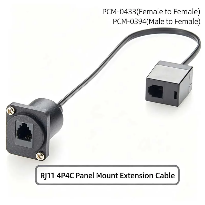 RJ9 4P4C Male to Female Square D-Flange Socket RJ12 RJ45 Panel-Mounted Extension Cable
RJ9 4P4C Male to Female Square D-Flange Socket RJ12 RJ45 Panel-Mounted Extension Cable