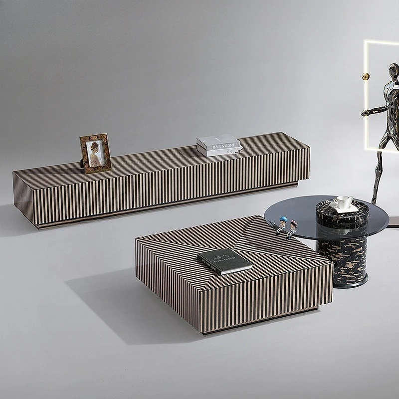 Italian light luxury coffee table combination living room TV cabinet modern simple small apartment designer zebra striped glass
Italian light luxury coffee table combination living room TV cabinet modern simple small apartment designer zebra striped glass