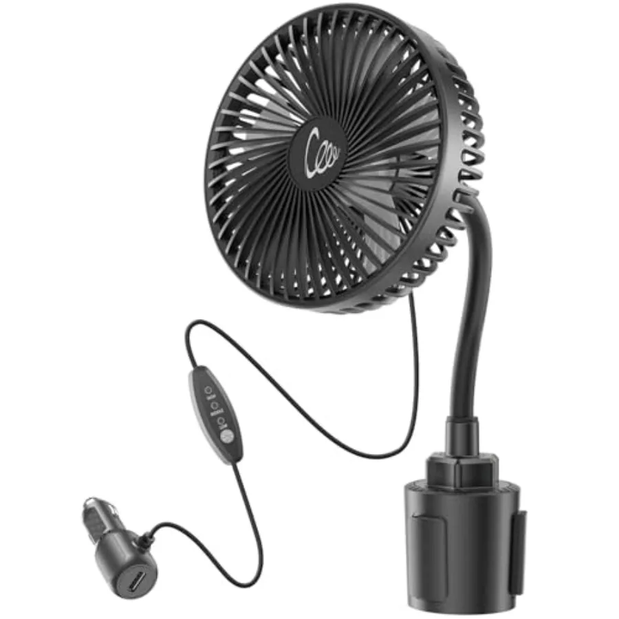 12V Car fan, 3-Speed Portable Vehicle Fan for Front Seat, with Car Charger, Mounted in Cup Holder, 360° Rotation, Car Necessiti
12V Car fan, 3-Speed Portable Vehicle Fan for Front Seat, with Car Charger, Mounted in Cup Holder, 360° Rotation, Car Necessiti