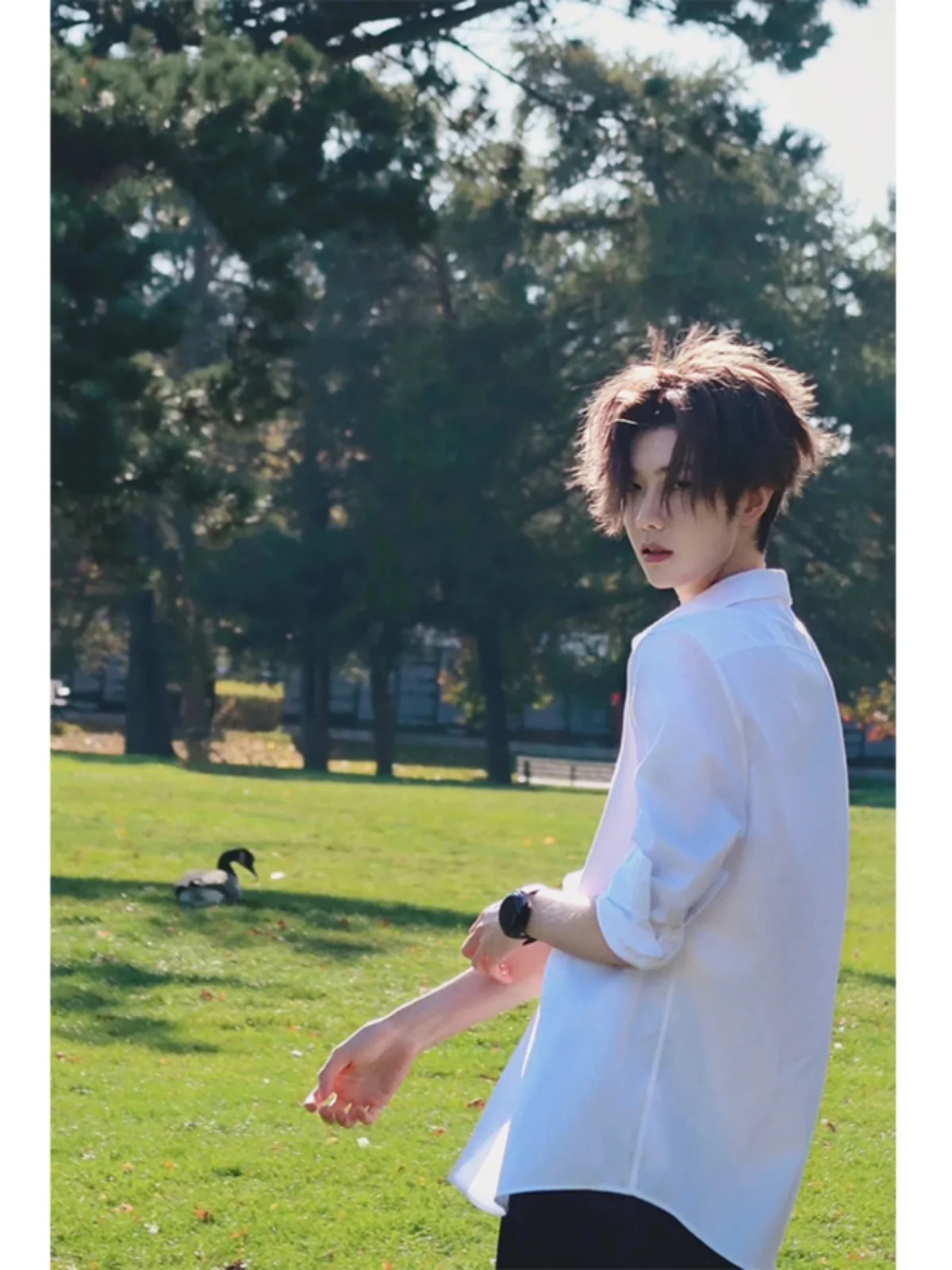 White Long Sve Loose Casual Men's irt Spring Faionable Versatile Brand Youthful High-End Haome Outerwear
White Long Sve Loose Casual Men's irt Spring Faionable Versatile Brand Youthful High-End Haome Outerwear