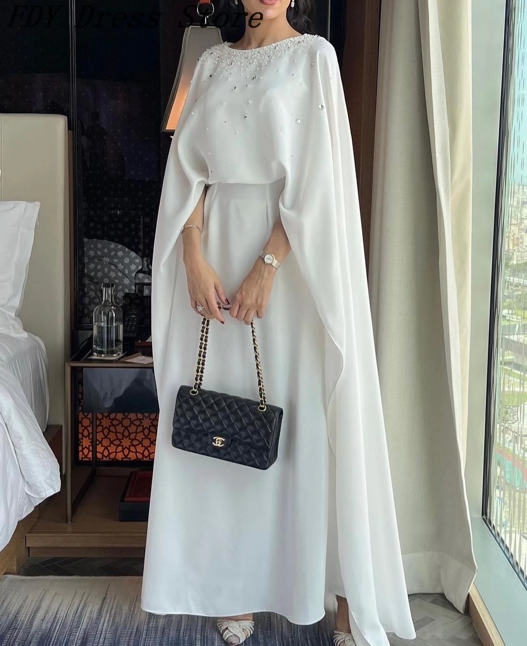 Saudi Arabia Women's Long Sleeves Prom Dresses O-Neck Beadings Floor Length Formal Occasion Dress Evening Dress
Saudi Arabia Women's Long Sleeves Prom Dresses O-Neck Beadings Floor Length Formal Occasion Dress Evening Dress