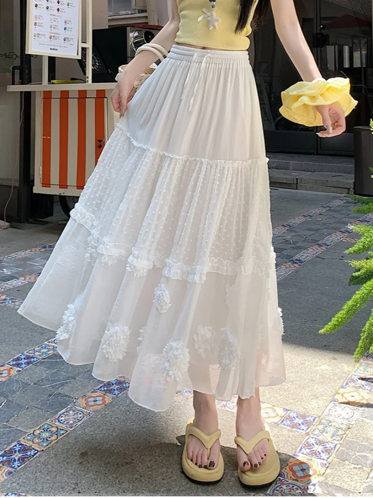 SMTHMA High Quality Bohemian Holiday Big Swing Long Skirt Women's Ruffle Three Dimensional Flower Splicing Medium Length Skirt
SMTHMA High Quality Bohemian Holiday Big Swing Long Skirt Women's Ruffle Three Dimensional Flower Splicing Medium Length Skirt
