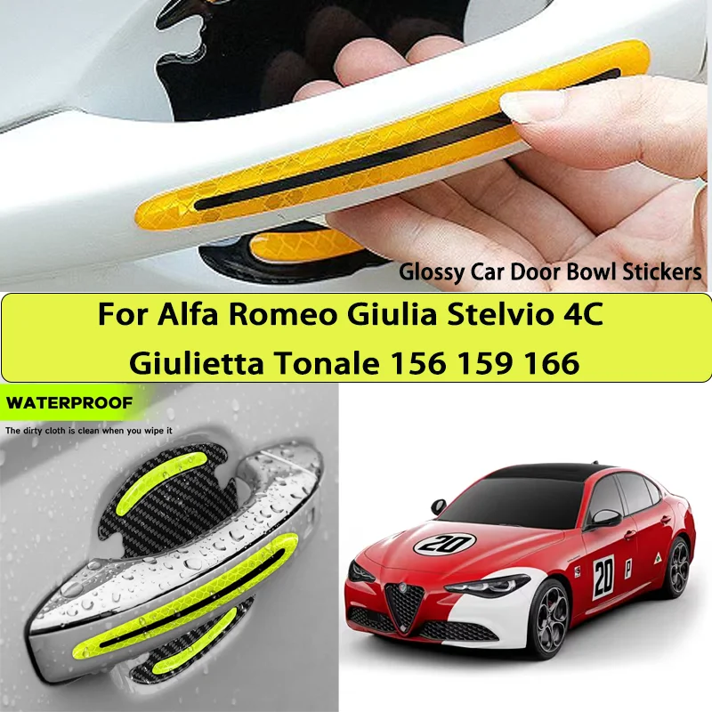 Reflective Car Stickers Car Door Handle For Alfa Romeo Giulia Stelvio 4C Giulietta Tonale 156 159 166
Reflective Car Stickers Car Door Handle For Alfa Romeo Giulia Stelvio 4C Giulietta Tonale 156 159 166