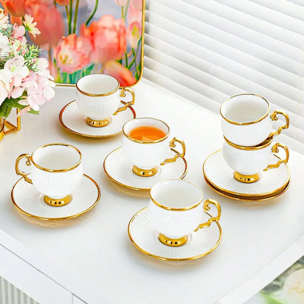 White Porcelain Coffee Cup Saucer Set 100ml Espresso Cappuccino Cups, Dishwasher Friendly, Perfect For Home Cafe, Breakfast Or
White Porcelain Coffee Cup Saucer Set 100ml Espresso Cappuccino Cups, Dishwasher Friendly, Perfect For Home Cafe, Breakfast Or