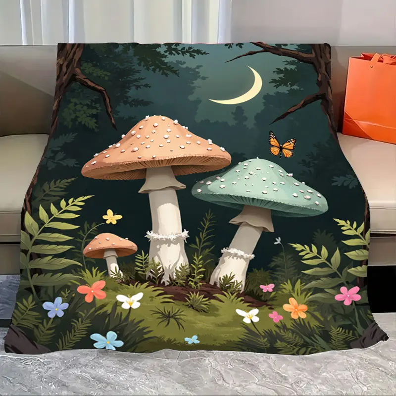 1pc Flannel Blanket Enchanted Forest Blanket with Mushroom and Butterfly Design
1pc Flannel Blanket Enchanted Forest Blanket with Mushroom and Butterfly Design