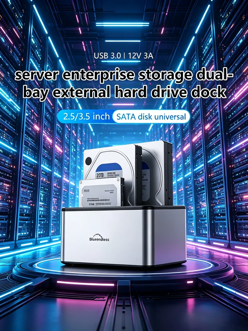 Dual Bay HDD Docking Station, Offline Clone SSD Enclosure SATA to USB 3.0 Adapter Hard Drive Duplicator for 2.5/3.5 Inch SSD HDD
Dual Bay HDD Docking Station, Offline Clone SSD Enclosure SATA to USB 3.0 Adapter Hard Drive Duplicator for 2.5/3.5 Inch SSD HDD