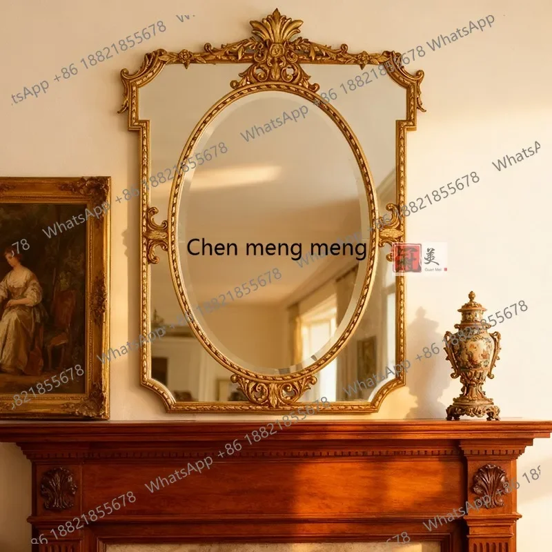 French Baroque Vintage Art Mirror Decorative Mirror Luxurious Carved Bathroom Mirror Customization
French Baroque Vintage Art Mirror Decorative Mirror Luxurious Carved Bathroom Mirror Customization