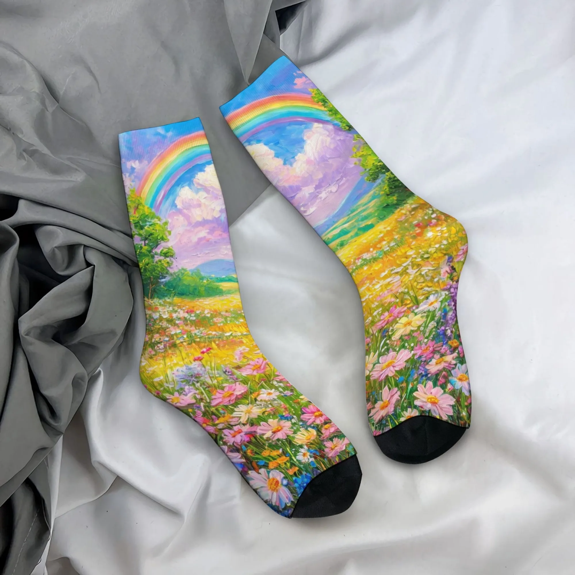 Dreamy Rainbow Flower Field Men's Socks Harajuku Style Casual Fashion Sports Socks Novelty Funny Happy Compression Socks Gift
Dreamy Rainbow Flower Field Men's Socks Harajuku Style Casual Fashion Sports Socks Novelty Funny Happy Compression Socks Gift
