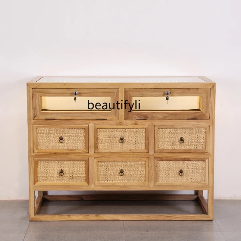 Old Elm Jade Display Cabinet Jewelry Paint-Free Display Cabinet Solid Wood Counter Ornament Counter Glass Log
Old Elm Jade Display Cabinet Jewelry Paint-Free Display Cabinet Solid Wood Counter Ornament Counter Glass Log