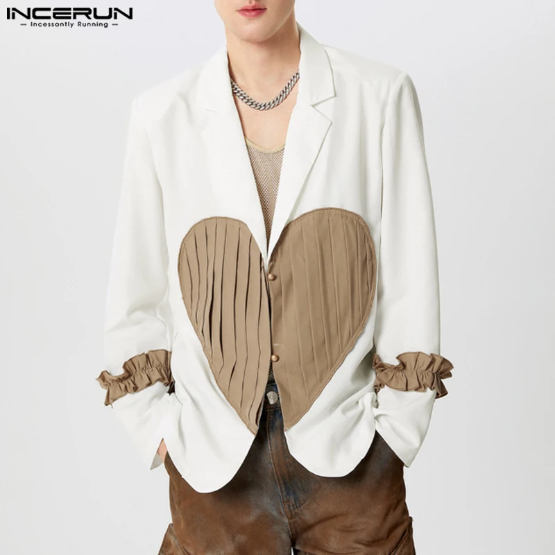 INCERUN Men's Blazer Patchwork Lapel Long Sleeve Pleated Button Casual Suits Men Streetwear 2025 Fashion Leisure Men Clothing 
INCERUN Men's Blazer Patchwork Lapel Long Sleeve Pleated Button Casual Suits Men Streetwear 2025 Fashion Leisure Men Clothing