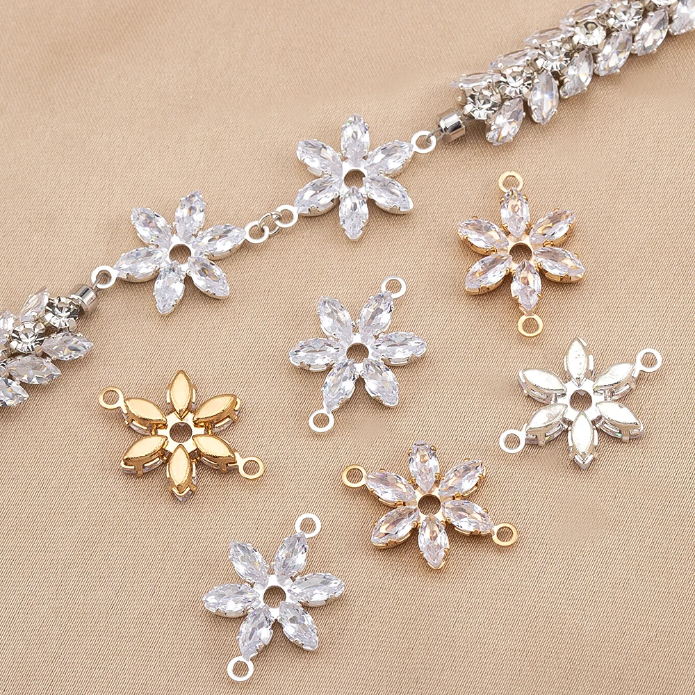 2/5/10Pcs 14.5x20mm Copper Inlaid Zircon Double Hole Flower Charms Pendant For DIY Jewelry Making Supplies Necklace Accessories
2/5/10Pcs 14.5x20mm Copper Inlaid Zircon Double Hole Flower Charms Pendant For DIY Jewelry Making Supplies Necklace Accessories