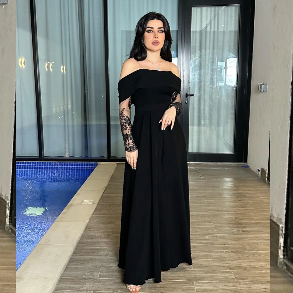 Customized Jersey Applique Evening A-line Off-the-shoulder Bespoke Occasion Gown Long Dresses
Customized Jersey Applique Evening A-line Off-the-shoulder Bespoke Occasion Gown Long Dresses