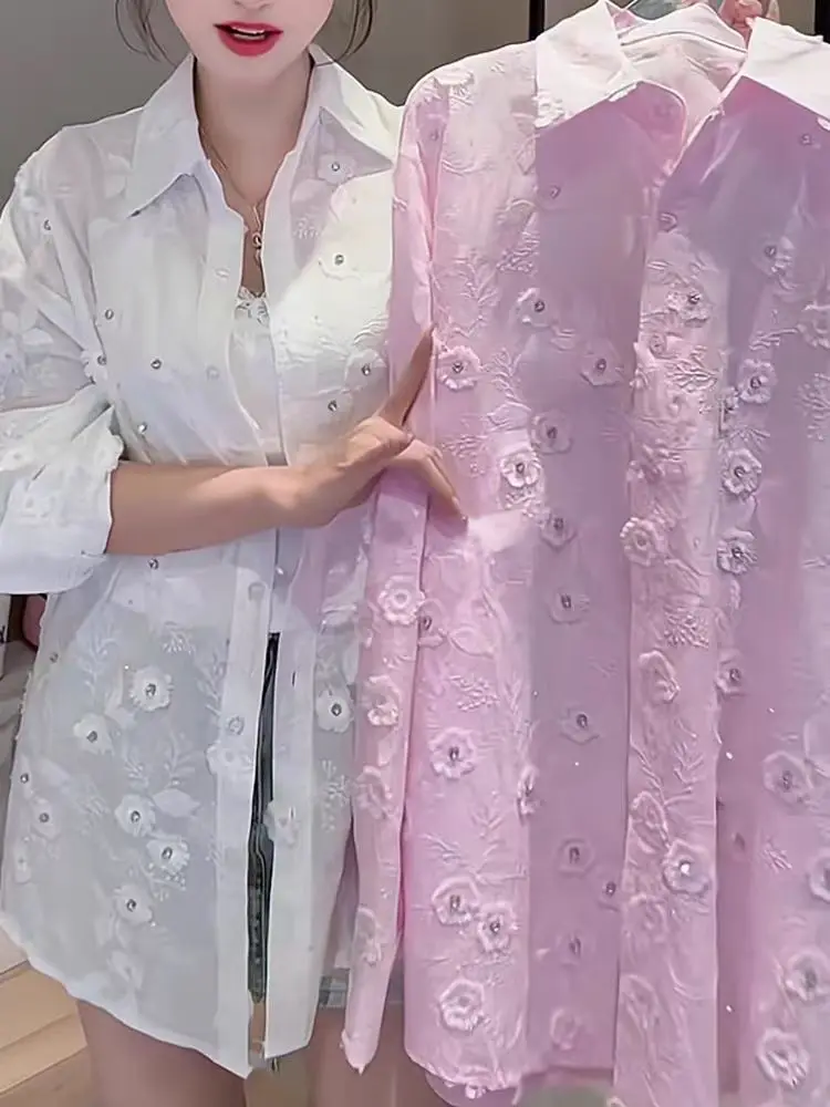 New In 2025 Spring Summer Embroidery Breathable Cotton Loose Casual Shirts Blouses Women's Long Sleeve Outwear Cardigan Tops
New In 2025 Spring Summer Embroidery Breathable Cotton Loose Casual Shirts Blouses Women's Long Sleeve Outwear Cardigan Tops