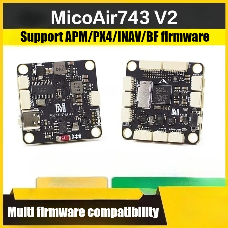MicoAir H743 V2flight Control Double IMU Bluetooth Tuning Support APM/PX4/INAV/BF Firmware Time Traveling Machine Acces Parts
MicoAir H743 V2flight Control Double IMU Bluetooth Tuning Support APM/PX4/INAV/BF Firmware Time Traveling Machine Acces Parts