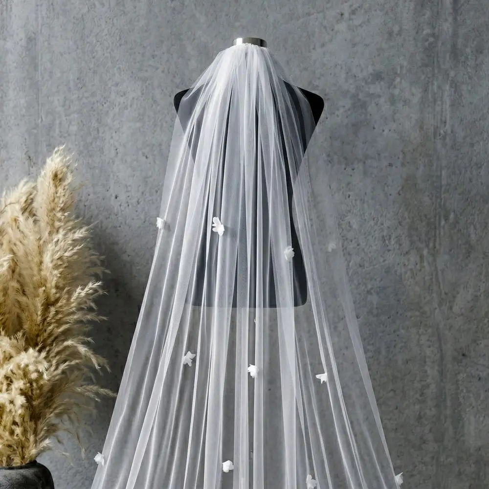 Handmade 3D Floral Cathedral Veil Bridal Headpiece With Comb, Suitable For Wedding, Window Display, Beach Wedding Photography P
Handmade 3D Floral Cathedral Veil Bridal Headpiece With Comb, Suitable For Wedding, Window Display, Beach Wedding Photography P