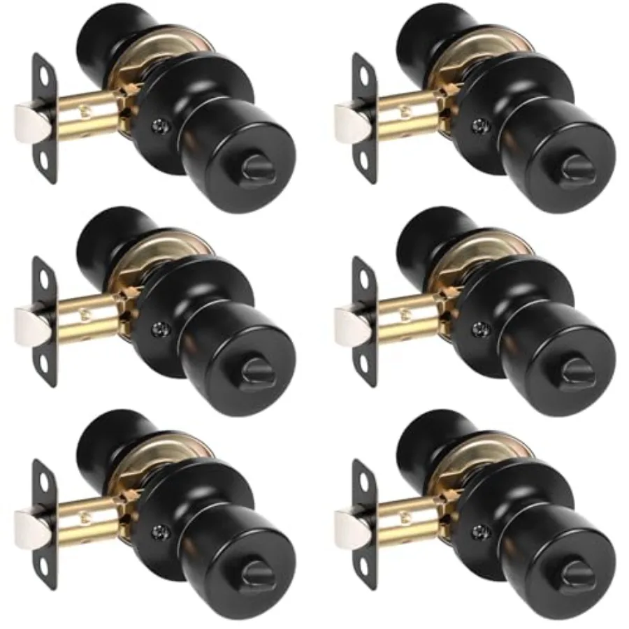 6 Pack Matte Black Door Knobs Interior Privacy Door Knob Bedroom Bathroom Door knobs with Lock Keyless Doorknobs, Black Door Ha
6 Pack Matte Black Door Knobs Interior Privacy Door Knob Bedroom Bathroom Door knobs with Lock Keyless Doorknobs, Black Door Ha