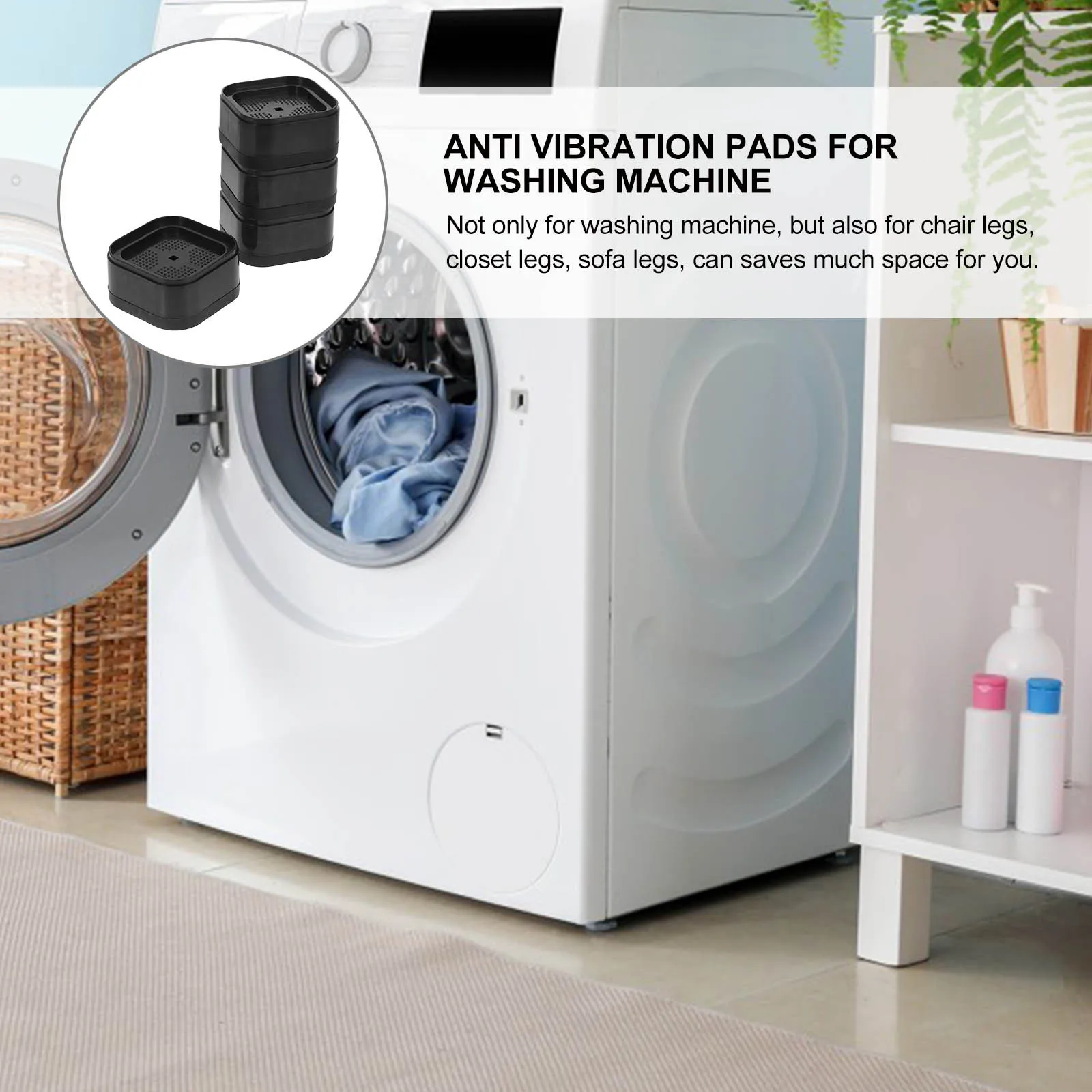 4Pcs Washing Machine Anti Vibration Pads Non Skid Feet Stabilizer Pads for Washer Dryer Table Chair Sofa Leg Protection
4Pcs Washing Machine Anti Vibration Pads Non Skid Feet Stabilizer Pads for Washer Dryer Table Chair Sofa Leg Protection