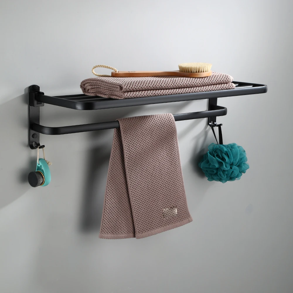40-60 CM Towel Rack Folding Holder Matte Black Shelf Wall Mount Shower Hanger With Hook Bathroom Accessories Towel Rack
40-60 CM Towel Rack Folding Holder Matte Black Shelf Wall Mount Shower Hanger With Hook Bathroom Accessories Towel Rack