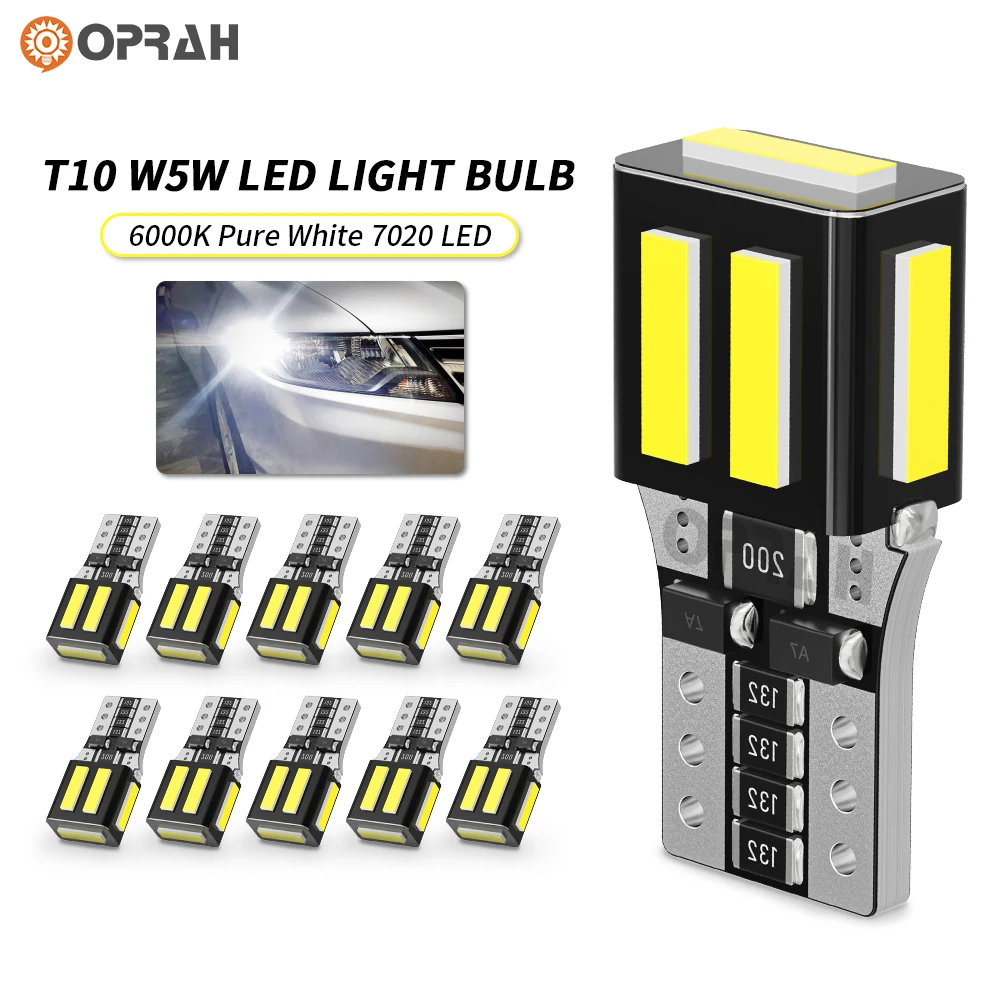 Oprah 2/10x T10 W5W Led Canbus bulb 194 168 No Error 7020 7SMD Car Interior Reading Parking Light Map Dome Light Auto Lamp 6000K
Oprah 2/10x T10 W5W Led Canbus bulb 194 168 No Error 7020 7SMD Car Interior Reading Parking Light Map Dome Light Auto Lamp 6000K