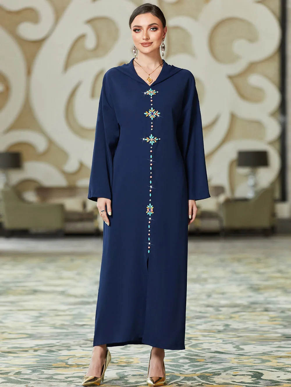 Eid Diellada Abayas модные дубайские мусульманские бриллианты с длинным рукавом V-образным вырезом официальные платья для женщин повседневный халат женская мусульманская однотонная одежда
Eid Diellada Abayas модные дубайские мусульманские бриллианты с длинным рукавом V-образным вырезом официальные платья для женщин повседневный халат женская мусульманская однотонная одежда