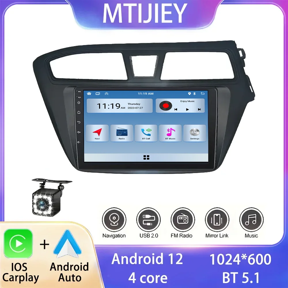 Android 13 Auto Radio Wireless CarPlay Car Multimedia GPS 2din autoradio for Hyundai I20 2015-2017
Android 13 Auto Radio Wireless CarPlay Car Multimedia GPS 2din autoradio for Hyundai I20 2015-2017