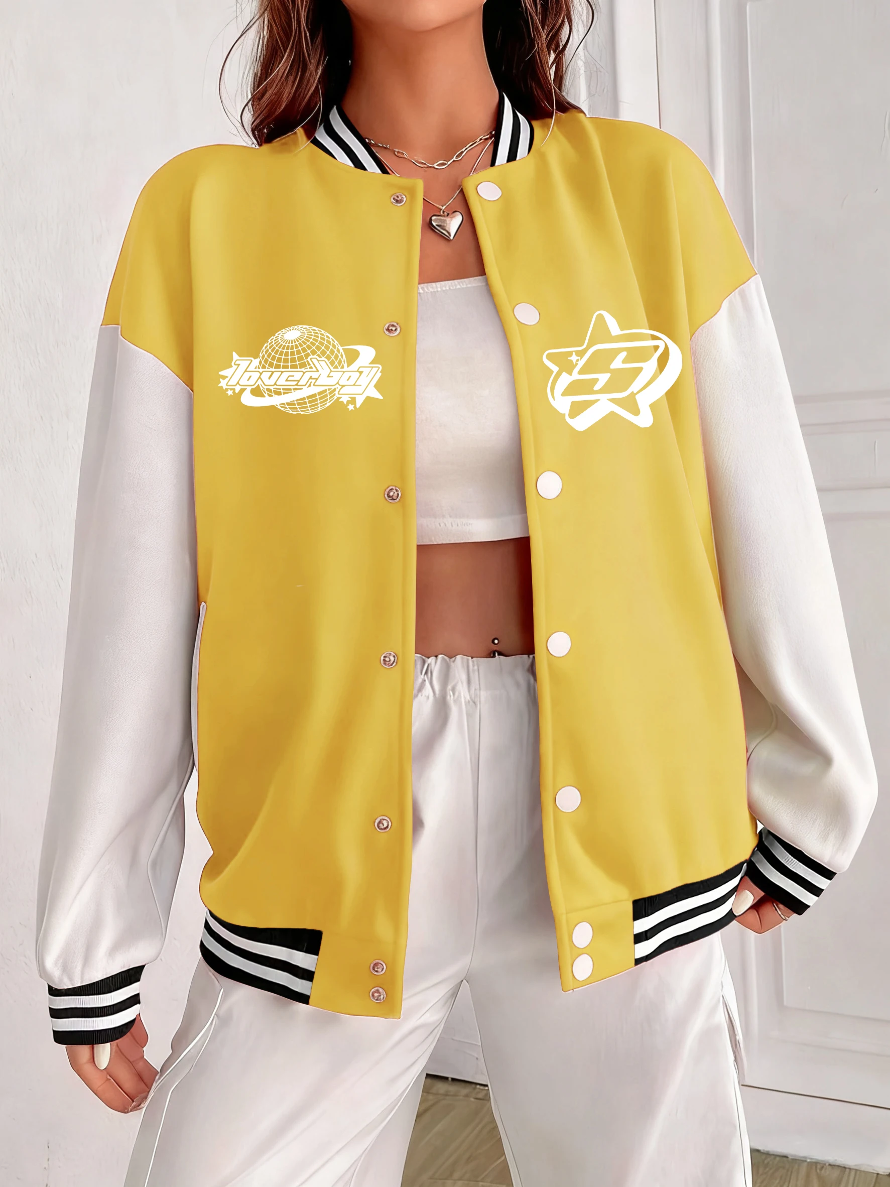 Surrounding The Earth With The S Printing Women Jackets All-Match Loose Baseball Uniform Cotton Clothes Autumn Sportswear
Surrounding The Earth With The S Printing Women Jackets All-Match Loose Baseball Uniform Cotton Clothes Autumn Sportswear