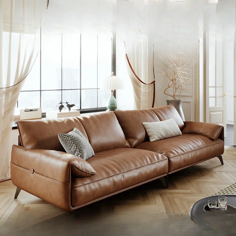 Leather sofa first layer cowhide sofa household brown leather small apartment
Leather sofa first layer cowhide sofa household brown leather small apartment