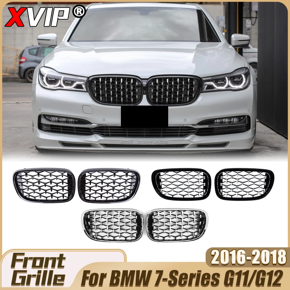 XVIP Front Glossy Black Diamonds Style Bumper Grille Chrome Silver Racing Grille Upper Grille For BMW 7-Series G11/G12 2016-2018
XVIP Front Glossy Black Diamonds Style Bumper Grille Chrome Silver Racing Grille Upper Grille For BMW 7-Series G11/G12 2016-2018