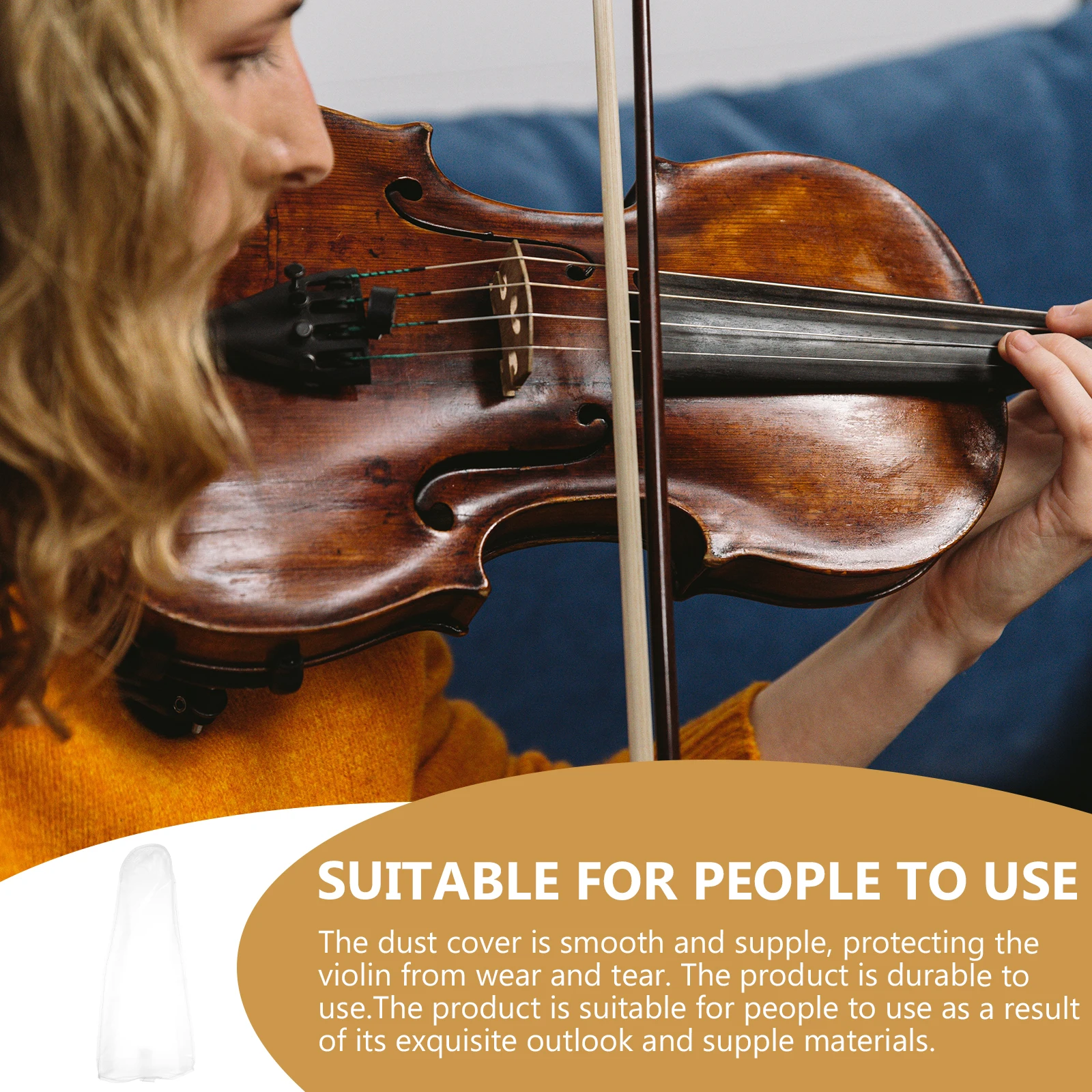 Dust Cover Protective Cover for Frosted PVC Durable Moisture Proof Easy Clean Portable Violin Supply Stringed Instrument
Dust Cover Protective Cover for Frosted PVC Durable Moisture Proof Easy Clean Portable Violin Supply Stringed Instrument