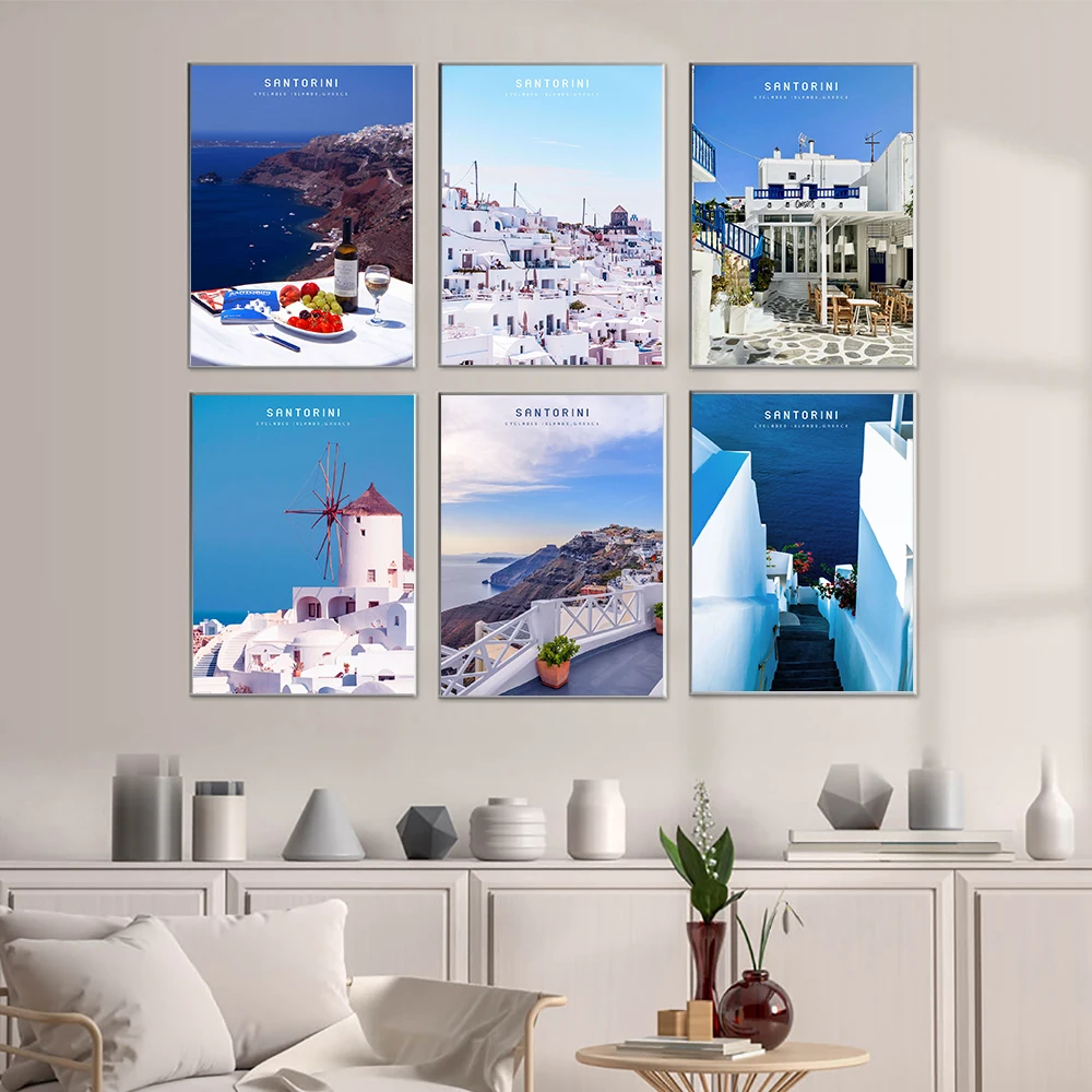 Nordic Blue Seascape Santorini Canvas Painting Wall Art Landscape Blue Sea Sky Posters and Prints for Living Room Home Decor
Nordic Blue Seascape Santorini Canvas Painting Wall Art Landscape Blue Sea Sky Posters and Prints for Living Room Home Decor