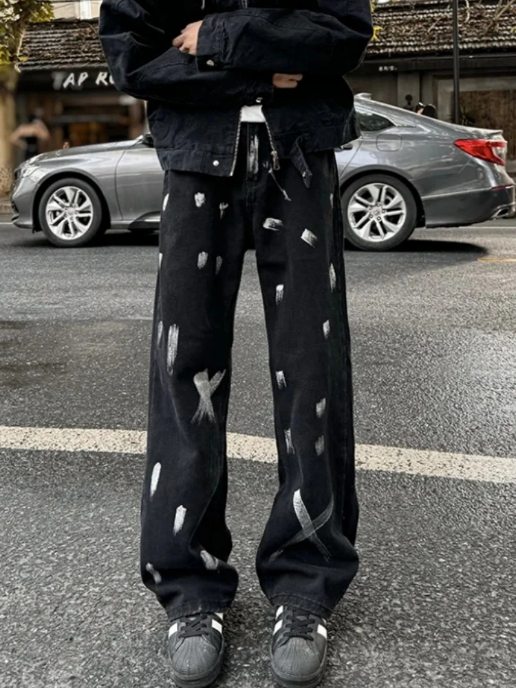 Мужские джинсы прямого кроя Bla Tie Dye Splatter Design: осенне-зимние, в американском ретро-стиле, уличные, прочные, свободного кроя
Мужские джинсы прямого кроя Bla Tie Dye Splatter Design: осенне-зимние, в американском ретро-стиле, уличные, прочные, свободного кроя