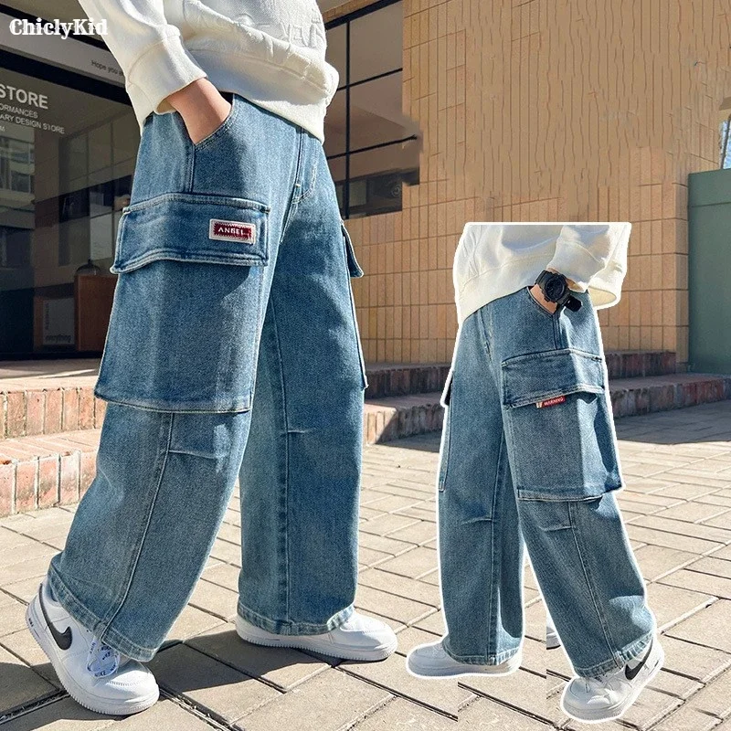 Boys Hip Hop Loose Jeans Spring Autumn Kids Girls Fashion Wide Leg Casual Denim Pants Children Elastic Waist Pockets Trousers
Boys Hip Hop Loose Jeans Spring Autumn Kids Girls Fashion Wide Leg Casual Denim Pants Children Elastic Waist Pockets Trousers