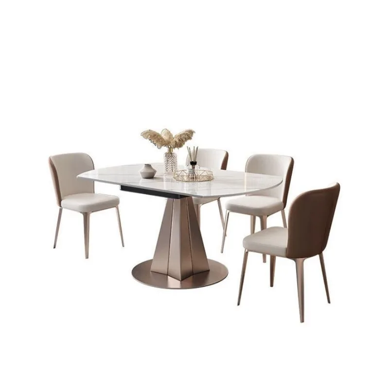 Light luxury rock slab dining table household dining table and chair combination
Light luxury rock slab dining table household dining table and chair combination