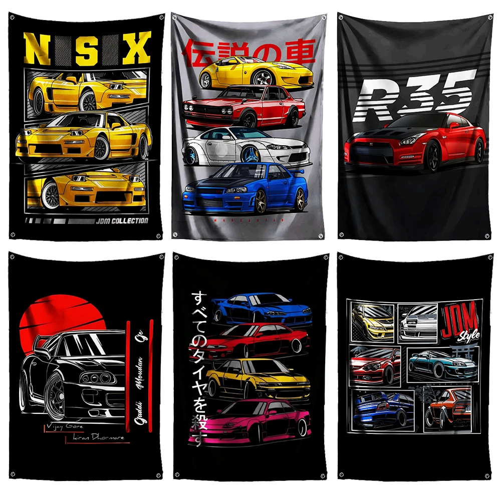 3x5 Ft JDM Car Flag Polyester Digital Printing Banner for Garage Wall Art Out Door Decoration With Brass Grommets
3x5 Ft JDM Car Flag Polyester Digital Printing Banner for Garage Wall Art Out Door Decoration With Brass Grommets