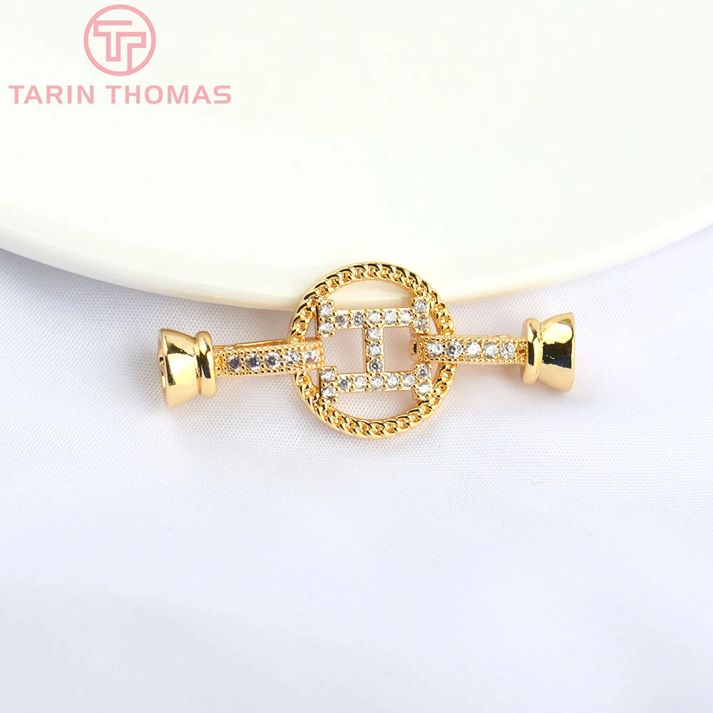 (5072)4PCS 15.5x37MM 24K Gold Color Brass with Zircon Round Bracelet Necklace Connector Clasp Diy Jewelry Accessories Wholesale
(5072)4PCS 15.5x37MM 24K Gold Color Brass with Zircon Round Bracelet Necklace Connector Clasp Diy Jewelry Accessories Wholesale