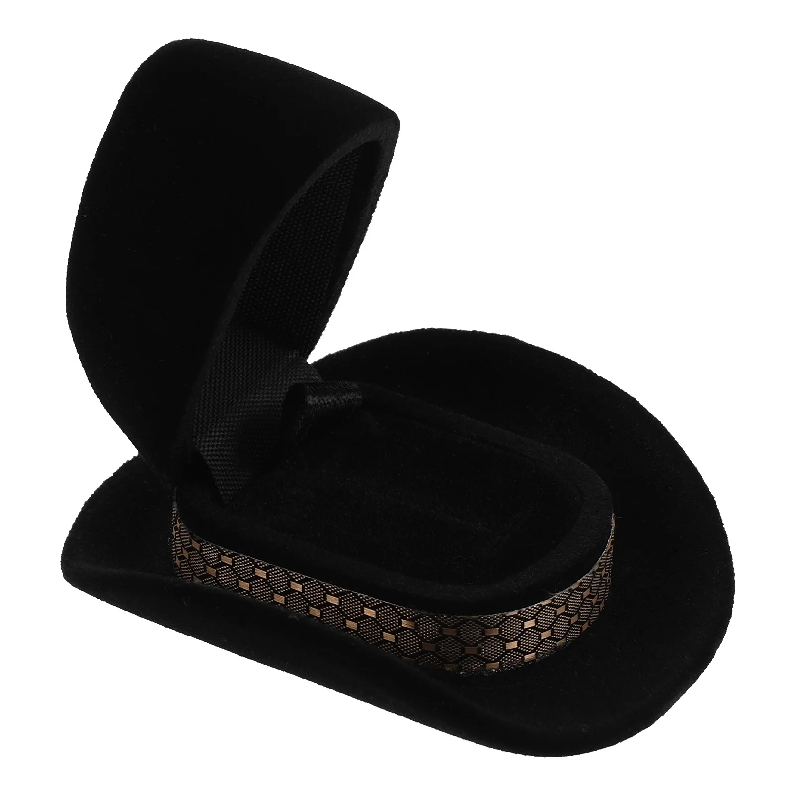 Western Cowboy Hat Jewelry Box Soft Flocking Interior Wedding Engagement Ring Earring Necklace Storage Decorative Case
Western Cowboy Hat Jewelry Box Soft Flocking Interior Wedding Engagement Ring Earring Necklace Storage Decorative Case