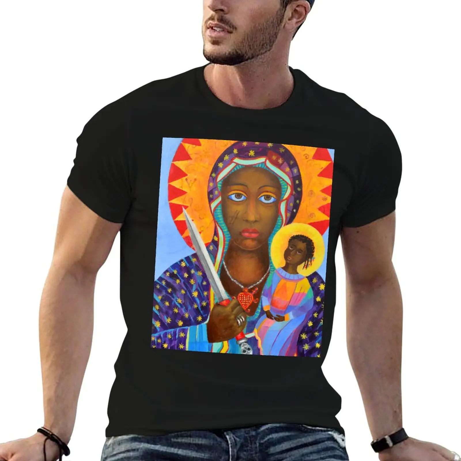 Black Madonna Poland artwork Polish Madonna print Virgin Mary painting Our Lady Religious painting T-Shirt
Black Madonna Poland artwork Polish Madonna print Virgin Mary painting Our Lady Religious painting T-Shirt
