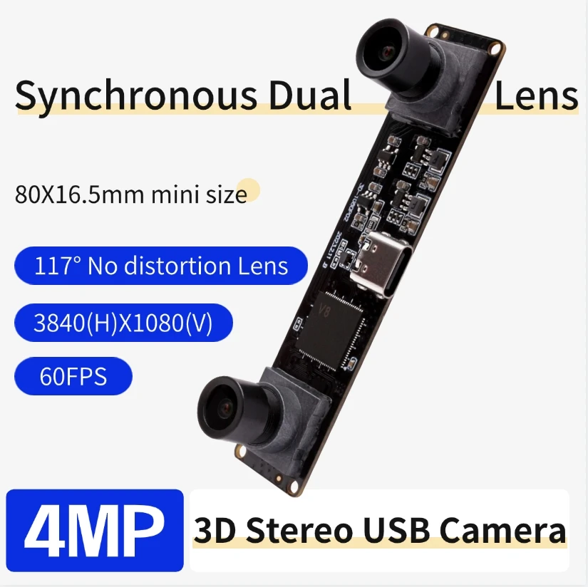 ELP 4MP Synchronous Dual Lens Stereo USB Camera Module 1080P 60FPS High Speed Webcam 117° Viewing Angle Lightburn Camera for VR
ELP 4MP Synchronous Dual Lens Stereo USB Camera Module 1080P 60FPS High Speed Webcam 117° Viewing Angle Lightburn Camera for VR